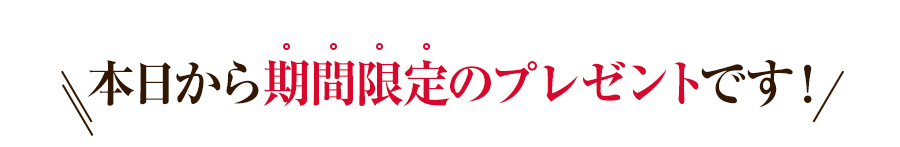 本日から期間限定のプレゼントです！