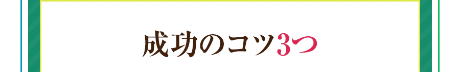 成功のコツ3つ